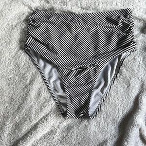 high rise striped bathing suit bottoms size xs